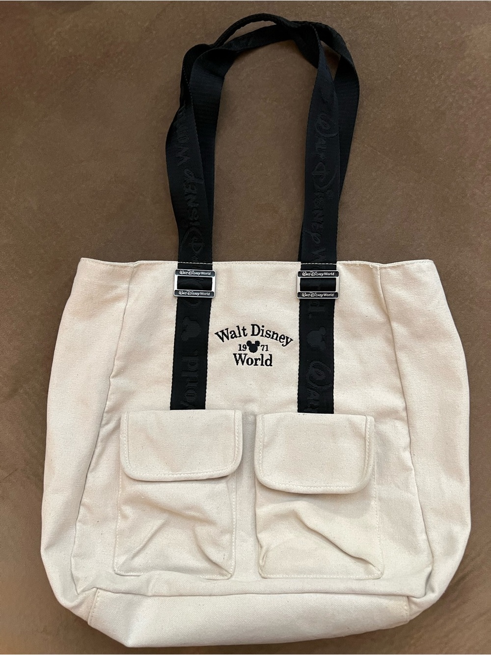 WALT DISNEY WORLD ESTABLISHED 1971 Vintage Style Canvas Tote Beach Bag
